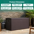 thumbnail image 3 of EHHLY 120 Gallon Outdoor Storage Box Large, Lockable Outside Storage Containers Waterproof Patio Cushions Deck Boxes, Brown, 3 of 12