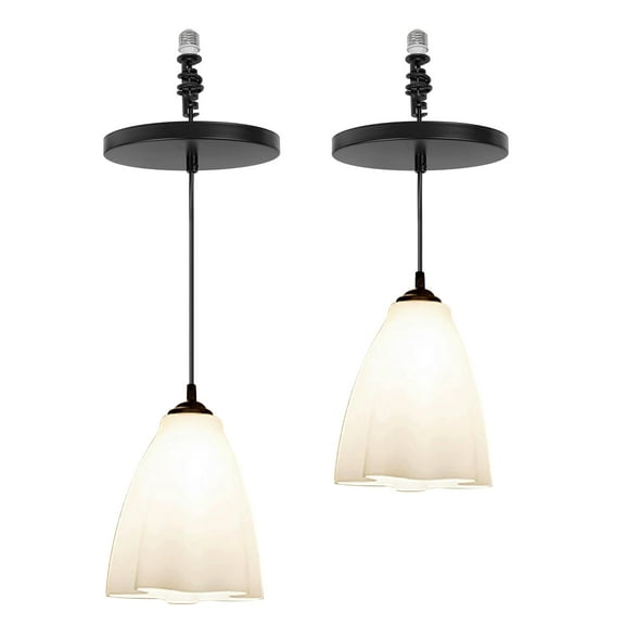 Kiven Instant Light Conversion Kit for 4/5/6inch Hole,Glass Farmhouse Lighting Recessed Can Light Conversion Kit to Pendant with E26 Screw-in Adapter for Kitchen Living, Set of 2 TB1200