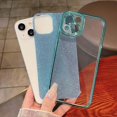 thumbnail image 5 of Compatible with iPhone 13 Case for Women Girls, Glitter Luxury Cute Flexible Plating, Shockproof Full Camera Lens Protective Phone Cases for iPhone 13 Cute 6.1''- Green, 5 of 12