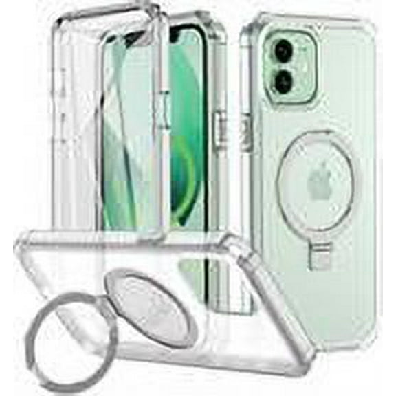 Rancase for iPhone 11 Plus Case with Magnetic Invisible Stand - Slim Translucent Design, Built-in Screen Protector, Military-Grade Drop Protection, Shockproof, MagSafe Compatible - Clear