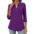 thumbnail image 5 of Fantaslook Womens Polo Shirts Business Casual 3/4 Sleeve Tops V Neck Dressy Work Blouses Office Clothes, 5 of 10