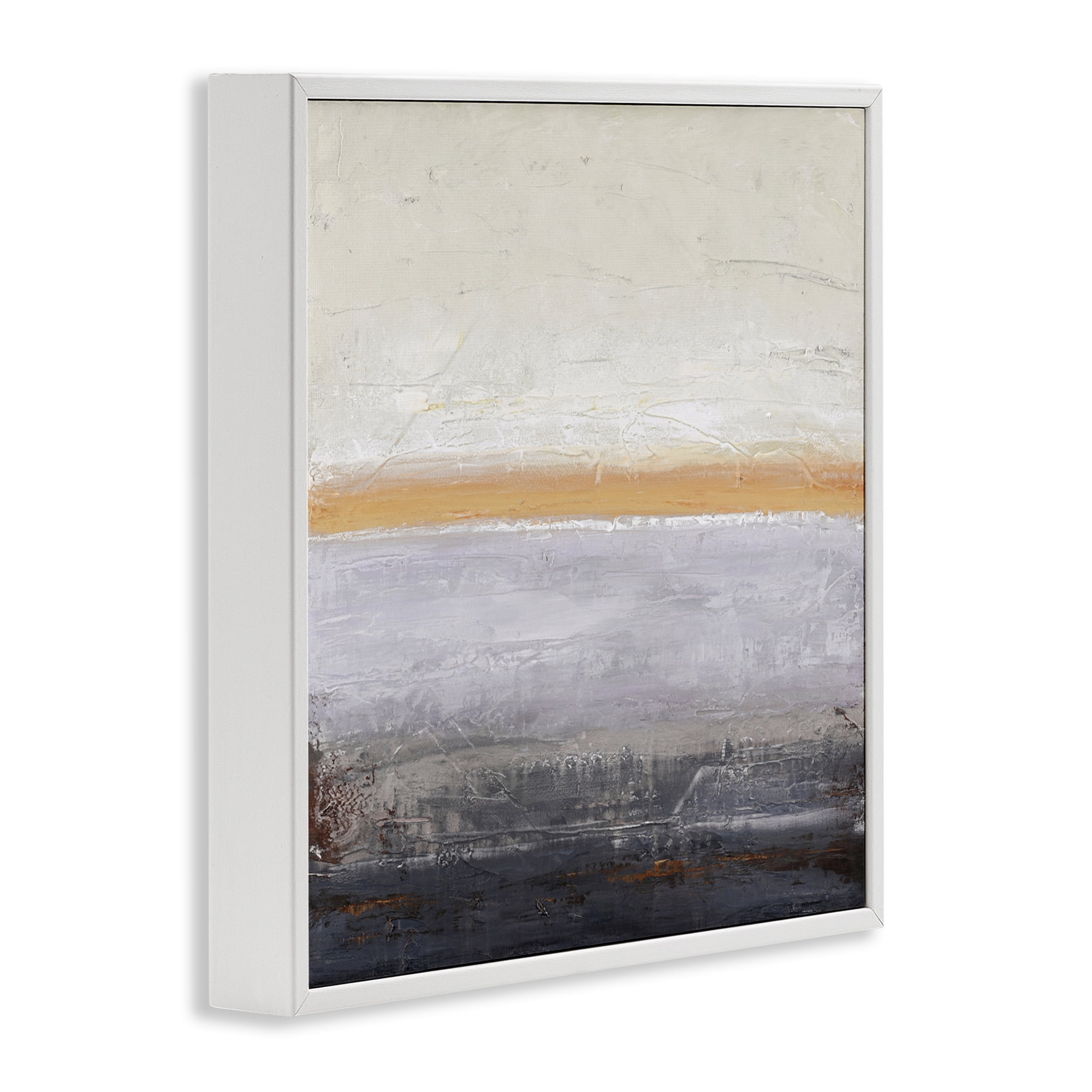 Warm Peachy Horizon White Framed Giclee Art, design by Design Fabrikken