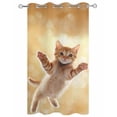 thumbnail image 2 of nqOlkjepod Outdoor Curtains for Patio Waterproof, Cute Orange Cat Outdoor Privacy Panels Grommet, Lovely Modern Floating Pet Kitten Blackout Outside Curtains for Porch/Cabana 54"x108", 1 Panel, 2 of 8