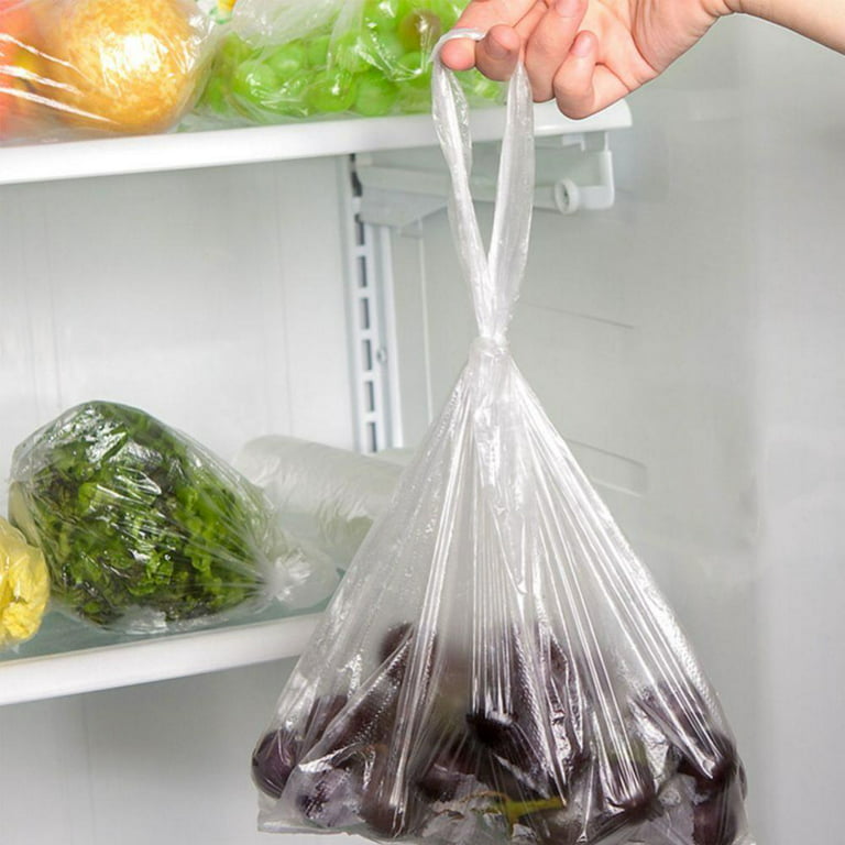 Big Sale!100PCS Transpare Roll Fresh-keeping Plastic Bags Refrigerator Food  Saver Bag 3 Sizes Food Preserving Storage Bags With Handle