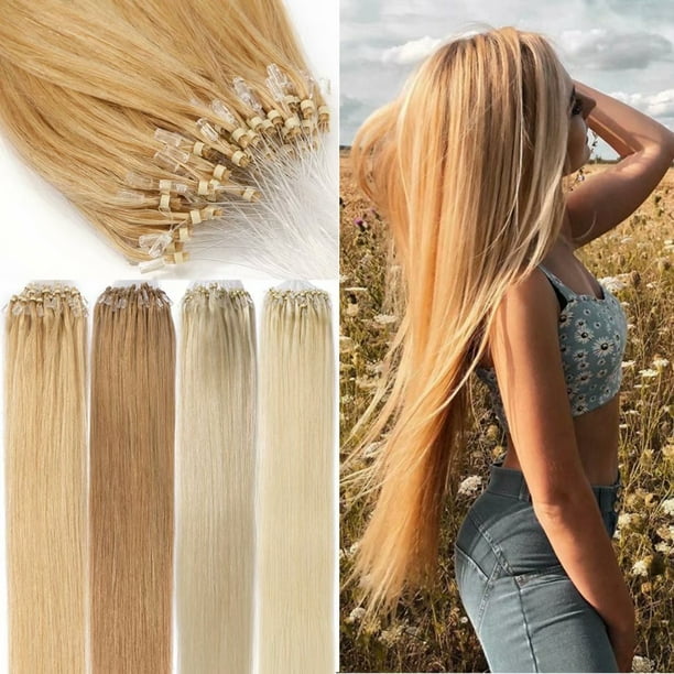 SEGO Micro Loop Human Hair Extensions 100 Strands Invisible Micro Ring