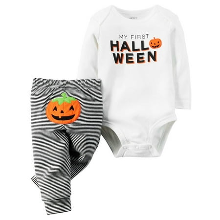Carters Unisex Baby 2-Piece My First Halloween Bodysuit & Pant Set White