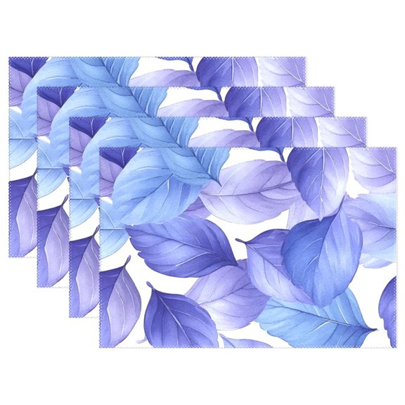 Ryvnso Placemats Set of 4 Watercolor Leaf Dining Mats Heat-Resistant Non-Slip Washable Table Mat