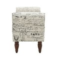 thumbnail image 5 of Linon Lillian Upholstered Bench with Rolled Arms, 45" L x 17.5" D x 23" H, White Script, 5 of 6