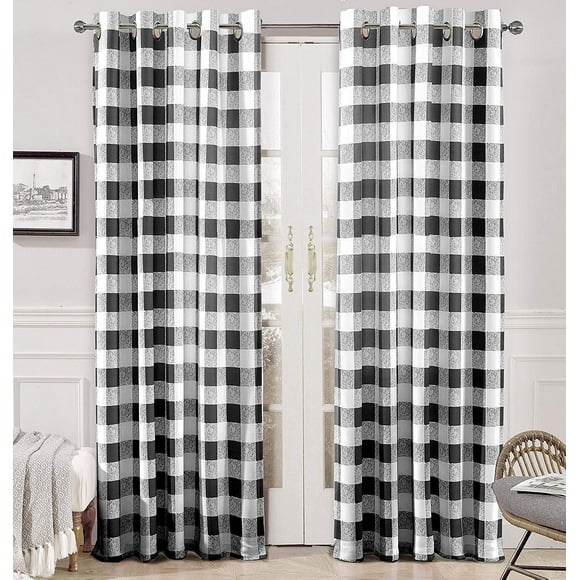 Cortinas térmicas DriftAway Buffalo Plaid Blackout, 132 x 244 cm