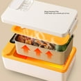 thumbnail image 3 of Cordless Electric Lunch Box, 1L Capacity Quick Heated Lunch Boxes, USB Rechargeable Cordless Heated Lunch Box Portable Food Warmer Self Heating Box for Outdoor, Stainless Steel, 3 of 7