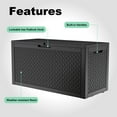 thumbnail image 7 of 100 Gallon Resin Waterproof Deck Box, Outdoor Storage Box for Patio Furniture, Cushions, Garden Tools and Pool Supplies, UV Resistant, Lockable Lid and Side Handles, Black, 7 of 7