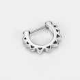 thumbnail image 4 of Surgical Steel Triangle Drop Septum Clicker Silver Septum Piercing Rings 16g Septum Jewelry 8mm Septum Ring Hoop, 4 of 4