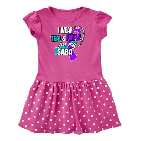 

Inktastic Suicide Prevention I Wear Teal and Purple for My Saba Gift Toddler Girl Dress