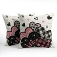 thumbnail image 3 of Valentine''s Day Pillow Covers 20x20 Inch Pink and Black Heart Valentine Outdoor Decorative Throw Pillow Covers Set of 2 Rustic Farmhouse Pillowcases Cushion Covers for Couch Sofa Bed, 3 of 6