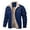 a-Blue14740, variant on Men's Coat Winter Warm Solid Color Jacket With Plush Lining Long Sleeve Snap Button Front Coat With Flap Pockets For Daily Casual Cold Weather Wear Soft Outerwear