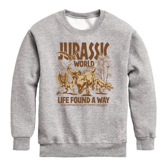 Jurassic World - Life Found a Way Graphic Long Sleeve Fleece Sweatshirt