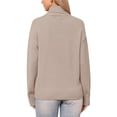 thumbnail image 3 of Suéter de cuello alto INSPIRE CHIC para mujer, de manga larga, casual, de punto, XL, color caqui, otoño e invierno, 3 of 6