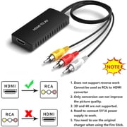 HDMI to RCA Converter, HDMI to AV 3RCA CVBs Composite Video Audio Converter Adapter for Old TV Compatible PAL/NTSC for Roku, Android TV Box, DVD ect