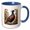 Blue/White, variant on 3drose, Pheasant Bird Amongst Meadow Wildflowers, 15oz Two-tone Red Mug