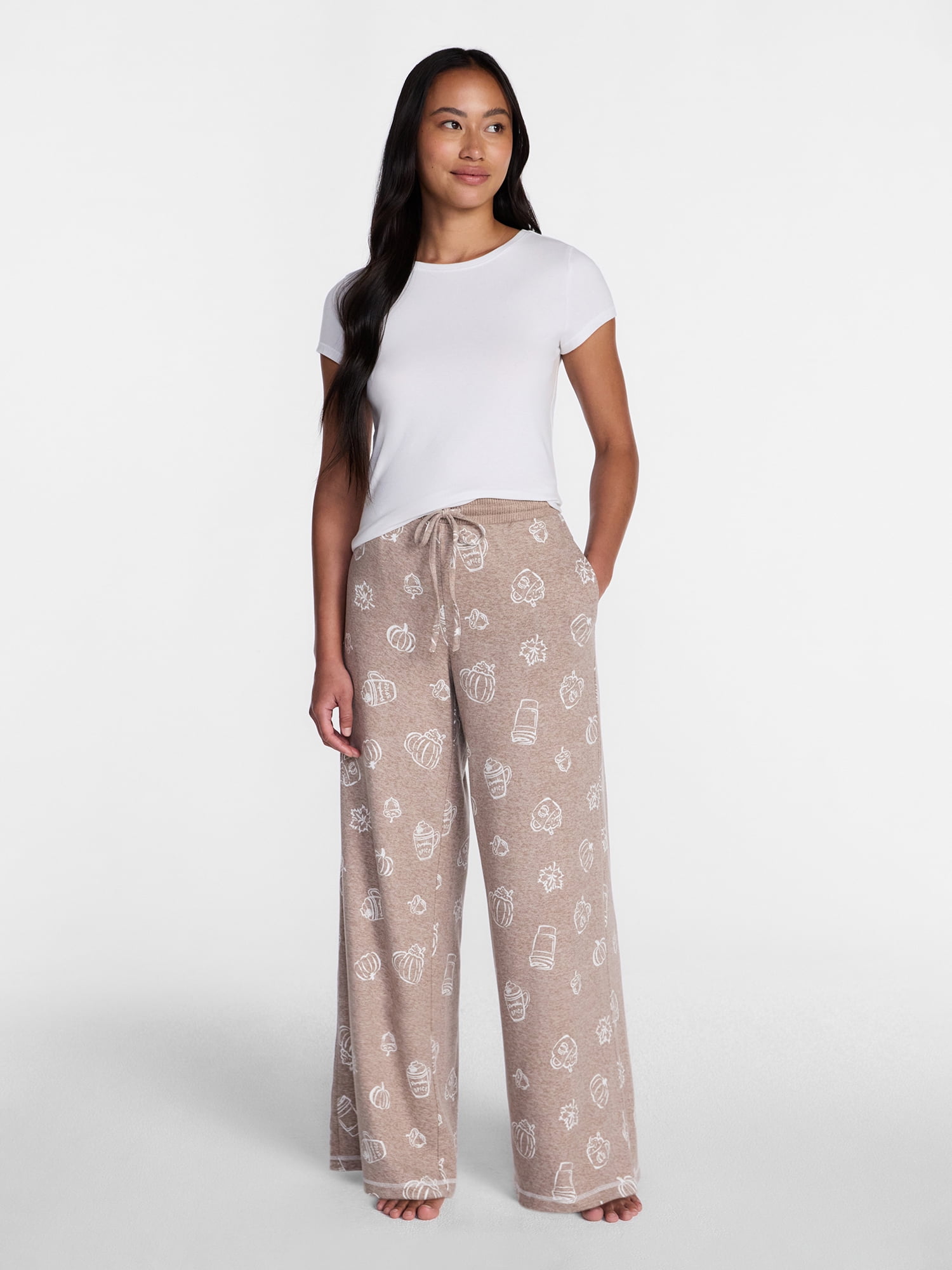 Halloween and Fall Women's Hacci Knit Sleep Pants from Way to Celebrate, 29.5" Inseam, Sizes XS-3X