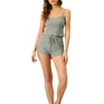 thumbnail image 2 of INSPIRE CHIC Women's Pajama Sets Knit Cami Tops with Shorts 2 Pcs Lounge Sleepwear XS Grey, 2 of 6