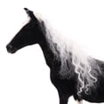 thumbnail image 3 of Simulation Peluche Cheval Noir Animal Décor Ameublement Ornement, 3 of 8