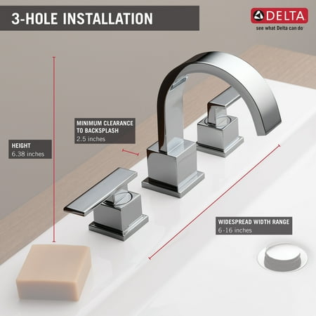 Delta Vero Two Handle Widespread Bathroom Faucet in Chrome 3553LF