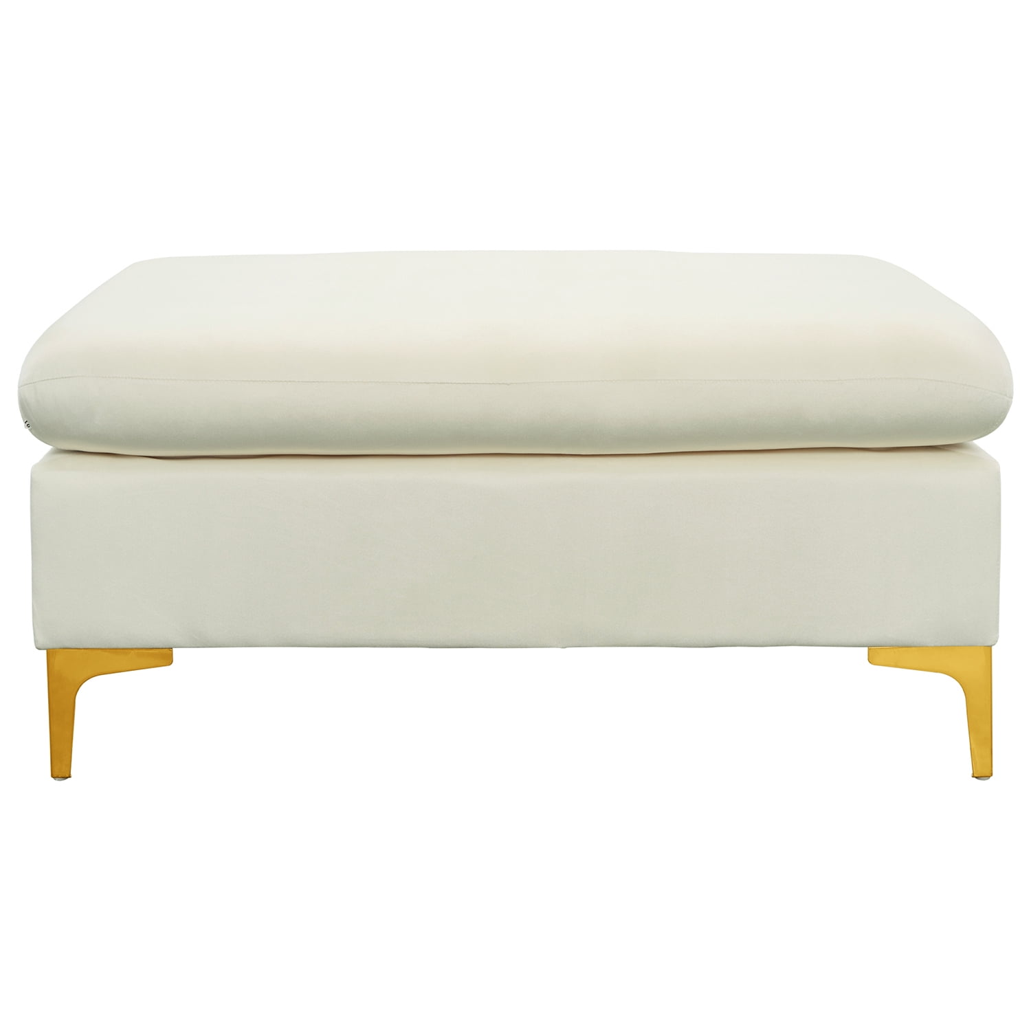 Kadyn 110.6" Sectional Sofa, L-Shape Elegant Velvet Couch with Ottoman and 2 Pillows, Upholstered Sectional Sofa for Living Room Apartment,Cream White Kadyn 110.6" Sectional Sofa, L-Shape Elegant Velvet Couch with Ottoman and 2 Pillows, Upholstered Sectional Sofa for Living Room Apartment,Cream White