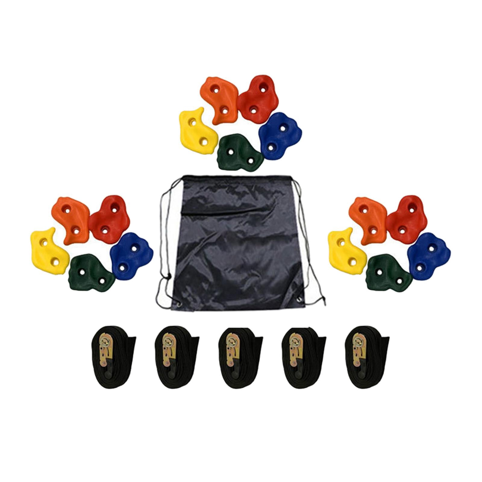 15x Tree Climbing Holds for Kids Climbers, Hold Grip , 5 Ratchet Straps Climbing Rocks Children Rock Climbing Holds