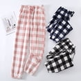 thumbnail image 1 of Pantalones de pijama de franela para parejas, pantalones de polar coral grueso a cuadros para mujer, pantalones cálidos, pantalones holgados para el hogar para hombre, otoño e invierno, 1 of 5