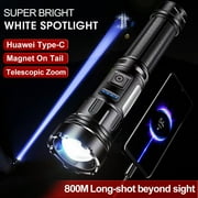 1000000 Lumens Super-Bright LED Tactical Flashlight Rechargeable COB Work Light