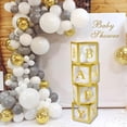 thumbnail image 3 of Caja de globos transparente dorada con letras personalizadas, decoración para fiesta de primer cumpleaños, boda, Baby Shower, 3 of 4
