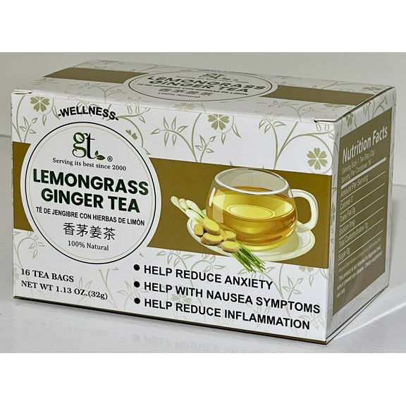 GT Lemongrass Ginger Tea, 1.13 Ounce Box (16 Tea Bags)