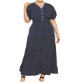 thumbnail image 2 of Gspmoly Robes d'Été pour Femmes 2025, Mode Femmes Été Décontracté Manches Courtes Imprimé Rétractation Taille Robe Ronde Robes Formelles Femmes Économies d'Été, 2 of 9