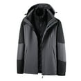 thumbnail image 3 of UVEASISHA Outdoor Jackets Mens Waterproof Ski Coats 3 in 1 Winter Softshell Jacket Windbreaker Snow Coat Big and Tall Rain Jackets with Zipper Pockets Gray XXL, 3 of 6