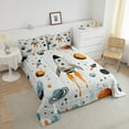 thumbnail image 4 of Rocket Comforter Sets Twin Size,Watercolor Planets Bedding Set for Adults,Cartoon Rocket Bed Set,Doodle Starry Sky Galaxy Down Comforter, 4 of 7