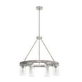 thumbnail image 2 of Hunter - Devon Park 6-light Brushed Nickel, Large Chandelier, Dimmable, Rustic Style, Wagon Wheel Shaped, for Bedrooms, Dining, Living Rooms - 19211, 2 of 9