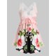 thumbnail image 1 of Más el tamaño de los encajes de ganchillo de la impresión floral del entrecruzamiento Tank Top Rosegal Camisetas sin mangas de talla grande, 1 of 5