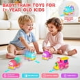 thumbnail image 4 of Steam Track Train Set for Toddlers, Magnetic Connection Train Toys w/Lights & Sounds, Electric Cartoon Choo Choo Train, Toy Train Christmas Birthday Gift for Toddlers 2 3 4 5+ Boy Girl (Pink), 4 of 4