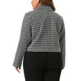 thumbnail image 4 of DARING DIVA Women's Plus Tweed Blazer Jacket Notched Lapel Business Black 1X, 4 of 6