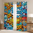 thumbnail image 3 of Feelyou Cartoon Art Black Out Curtains for Teens, Vintage Hip Hop Graffiti Curtains Pack of 2 (42x63 Each), Game Boy Bedroom Curtains, Curtains and Drapes Decor, 3 of 7