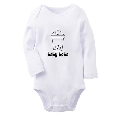 

Baby Boba Funny Rompers Newborn Baby Unisex Bodysuits Infant Jumpsuits Toddler 0-12 Months Kids Long Sleeves Oufits (White 0-6 Months)