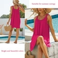 thumbnail image 2 of Dnzceghtig Vestidos para mujer Verano Sin Mangas Vestido Sin Mangas Liso Plisado Chaleco Camiseta Vestido Casual Suelto Mini Vestido, 2 of 5