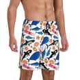 thumbnail image 2 of Balery Cute Sea Animals Pantalones cortos de pijama de punto de algodón para hombre con cinturilla y bolsillos-Medium, 2 of 6
