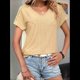 thumbnail image 4 of Tops de Verano para Mujer, Moda 2025, Camisetas con Cuello en V Cruzado y Ojales, Camisetas Holgadas Informales de Corta, Camisetas de Moda Amarillas M, 4 of 9