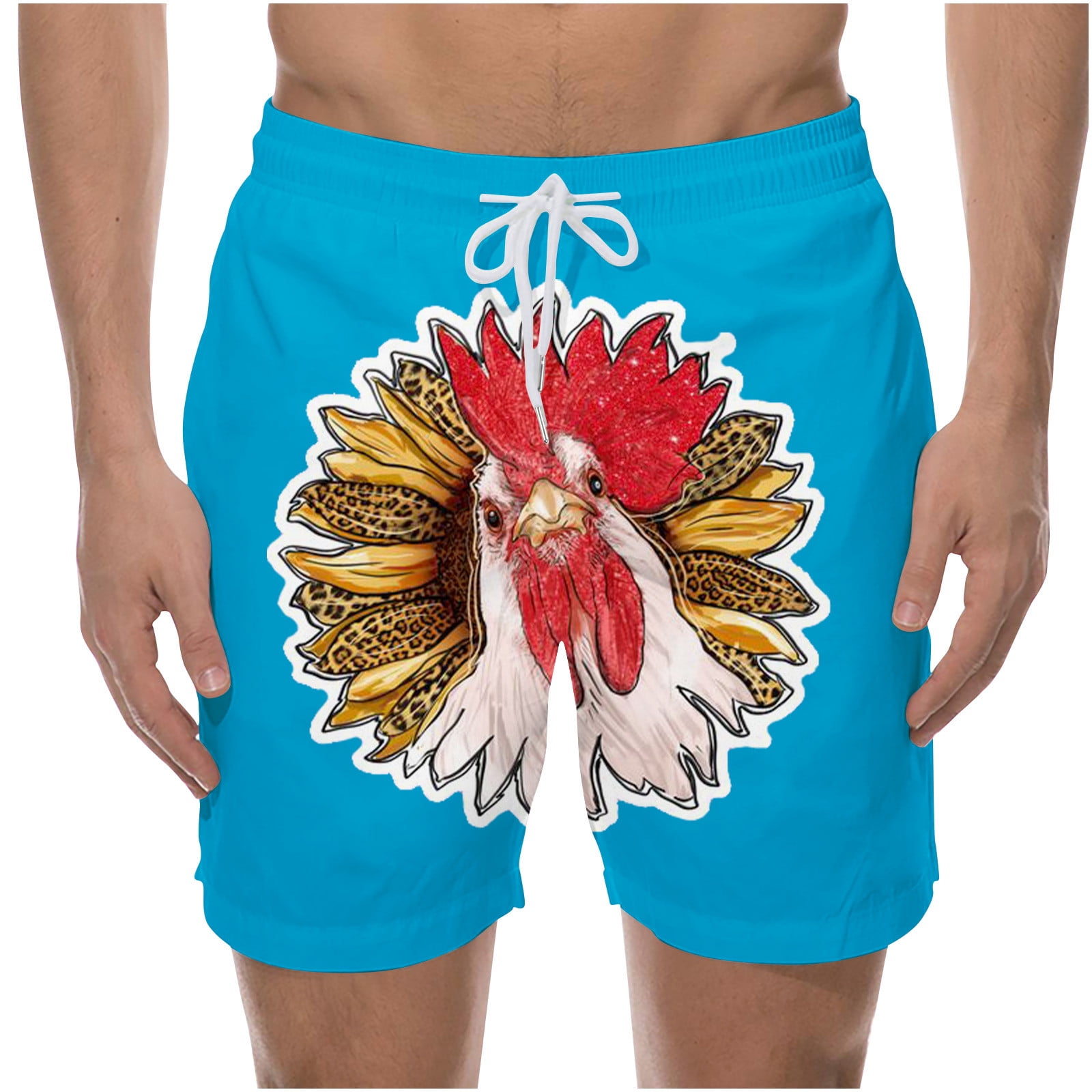 Mens Swim Trunks Quick Dry Swim Shorts with Pocket Funny Swimwear