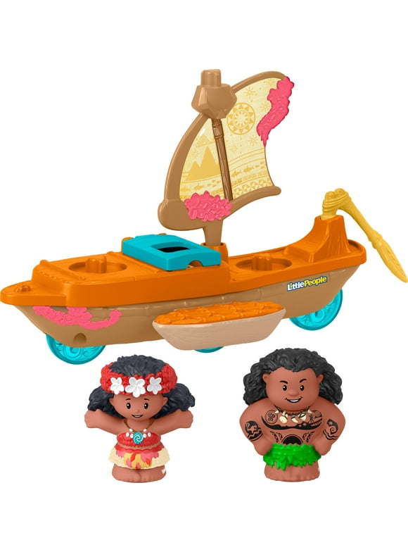 Disney Princess Moana Toys, Moana & Mauis Canoe, Fisher-Price Little People Toddler Toys