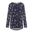 thumbnail image 4 of Tops Navideños Para Mujer Blusas de Manga Larga Estampado de Cuello Redondo Camiseta Odeerbi ODB192210, 4 of 5