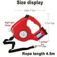 thumbnail image 2 of Dog Retractable Leashes with Flashlight and Waste Bag Dispenser 3 in 1 Automatic 15ft Dog Walking Leash - red, 2 of 5