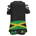 thumbnail image 5 of Jamaica Flag Jamaica Logo Womens Summer V Neck Zipper Top Short Sleeve T Shirt Off Shoulder Top Casual Classy Loose Shirts, 5 of 7